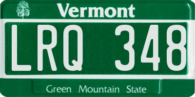 VT license plate LRQ348