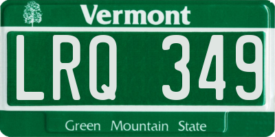 VT license plate LRQ349