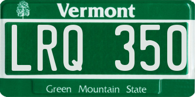 VT license plate LRQ350