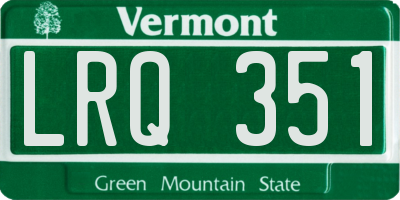 VT license plate LRQ351