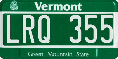 VT license plate LRQ355