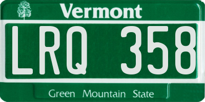 VT license plate LRQ358