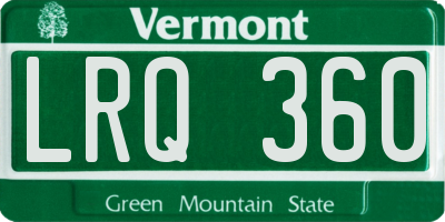 VT license plate LRQ360