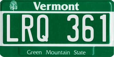VT license plate LRQ361