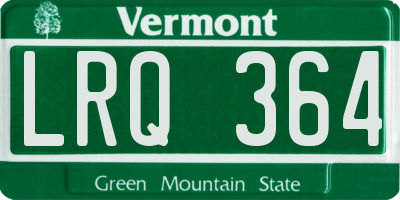 VT license plate LRQ364