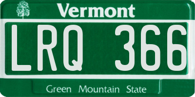 VT license plate LRQ366
