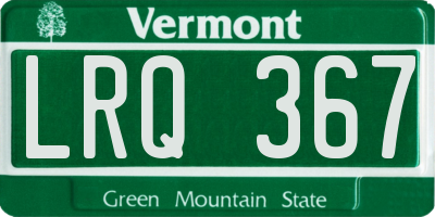 VT license plate LRQ367
