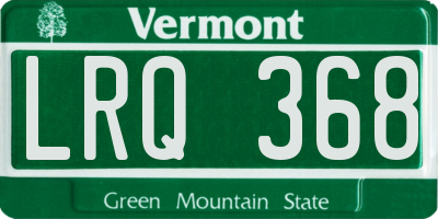 VT license plate LRQ368