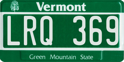 VT license plate LRQ369