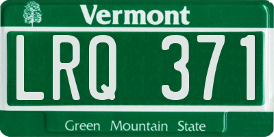 VT license plate LRQ371