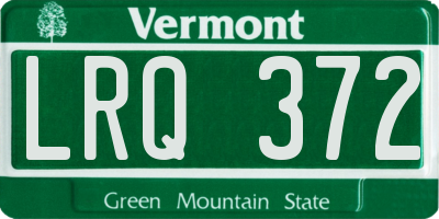 VT license plate LRQ372