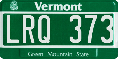 VT license plate LRQ373