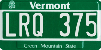 VT license plate LRQ375