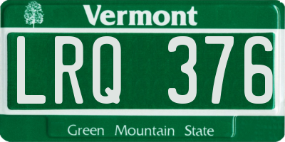 VT license plate LRQ376