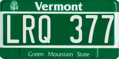 VT license plate LRQ377
