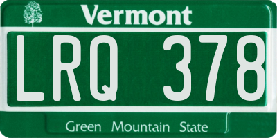 VT license plate LRQ378