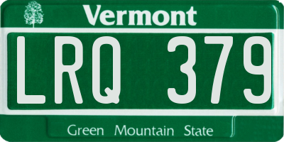VT license plate LRQ379
