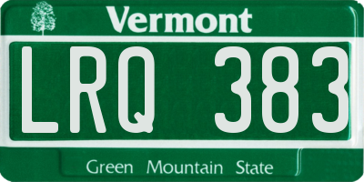 VT license plate LRQ383