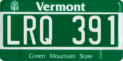 VT license plate LRQ391
