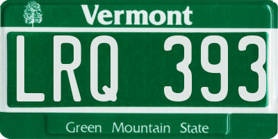 VT license plate LRQ393