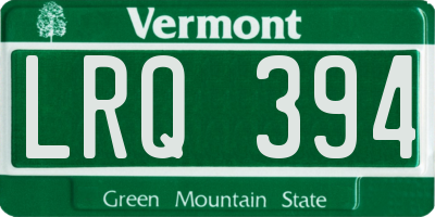 VT license plate LRQ394