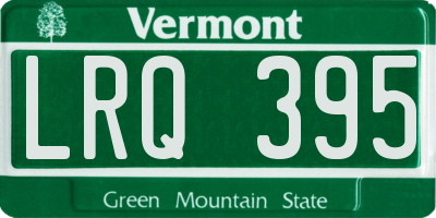 VT license plate LRQ395