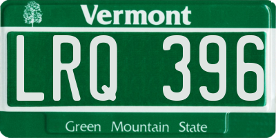 VT license plate LRQ396