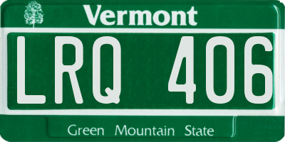 VT license plate LRQ406