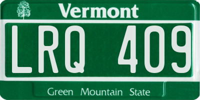 VT license plate LRQ409