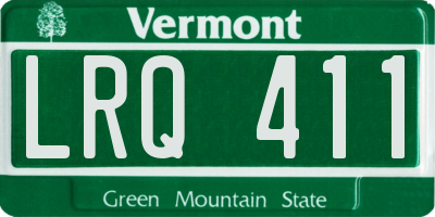 VT license plate LRQ411