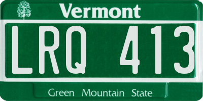 VT license plate LRQ413