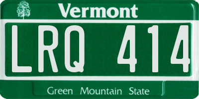 VT license plate LRQ414
