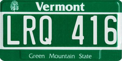 VT license plate LRQ416