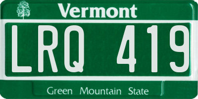 VT license plate LRQ419