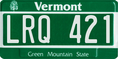 VT license plate LRQ421