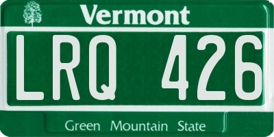 VT license plate LRQ426