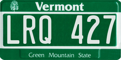 VT license plate LRQ427