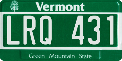 VT license plate LRQ431