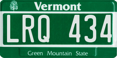 VT license plate LRQ434