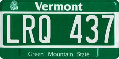 VT license plate LRQ437