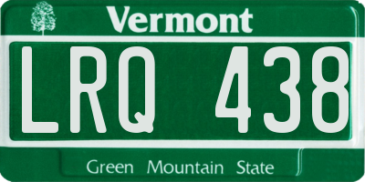 VT license plate LRQ438