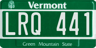 VT license plate LRQ441