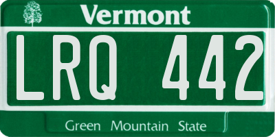 VT license plate LRQ442