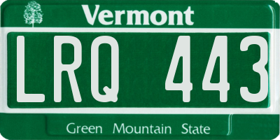 VT license plate LRQ443