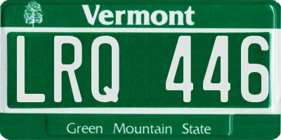 VT license plate LRQ446