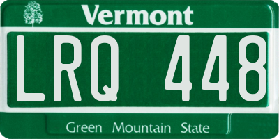 VT license plate LRQ448