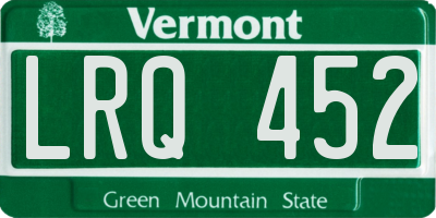 VT license plate LRQ452