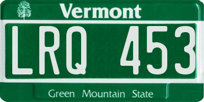 VT license plate LRQ453