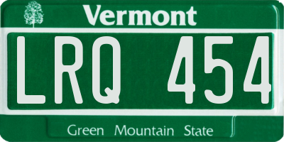 VT license plate LRQ454