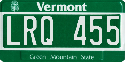 VT license plate LRQ455